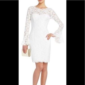 NWOT bcbg bridal holiday white lace salina dress 0